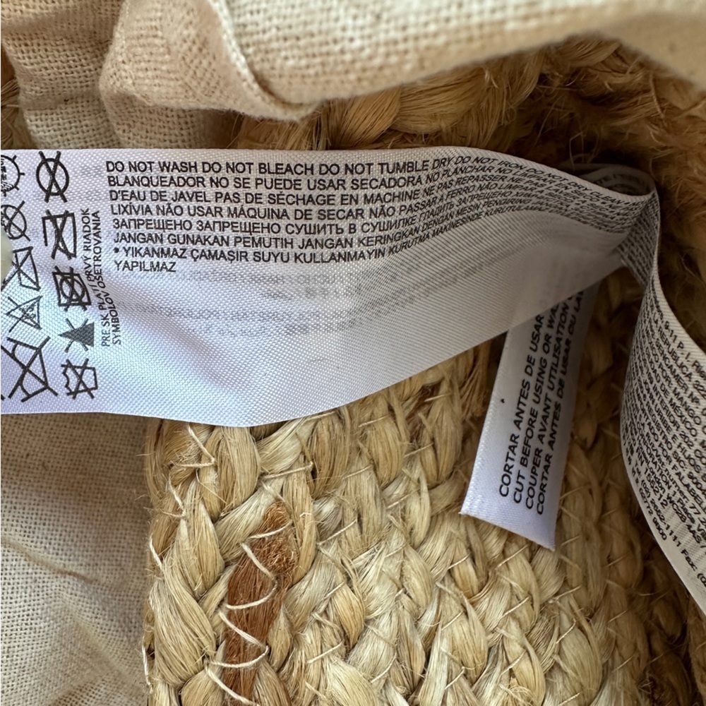 Mango Jute Basket Bag, Large Beach Tote, Drawstring Vacation Leather Handle Bag - Picture 14 of 15